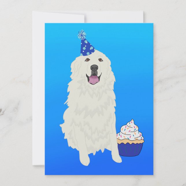 Customizable Great Pyrenees  Birthday Invitation (Front)