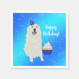 Customizable Great Pyrenees Birthday Napkin