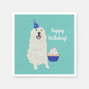 Customizable Great Pyrenees Birthday Napkin