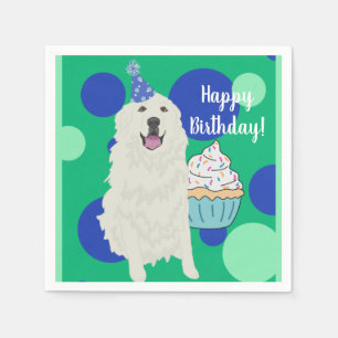 Customizable Great Pyrenees  Birthday Napkin