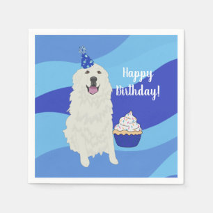 Customizable Great Pyrenees Birthday Napkin
