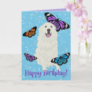 Customizable Great Pyrenees Butterfly Card