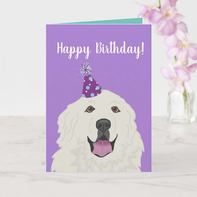 Customizable Great Pyrenees Card (Orchid)