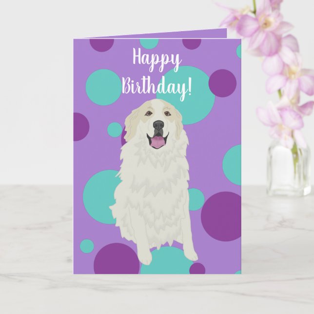 Customizable Great Pyrenees Card (Orchid)