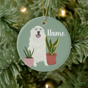 Customizable Great Pyrenees Ceramic Ornament
