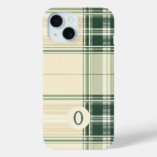 Customizable Green and Cream Plaid Phone Case