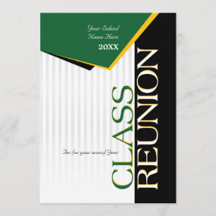 Customizable Green and Gold Class Reunion Invitation