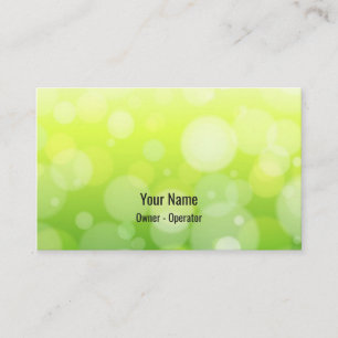 Customizable green bokeh business card