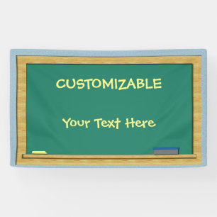 CUSTOMIZABLE Green Chalkboard 3 x 5 Banner