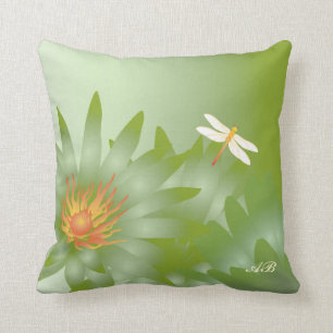 Customizable: Green daisies Throw Pillow