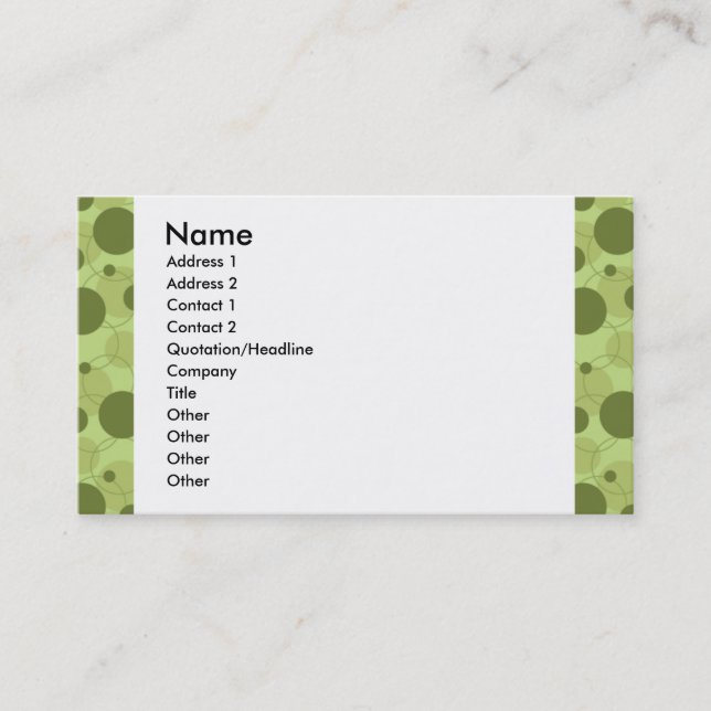 customizable green dots card (Front)