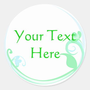 Customizable Green Flower Stickers