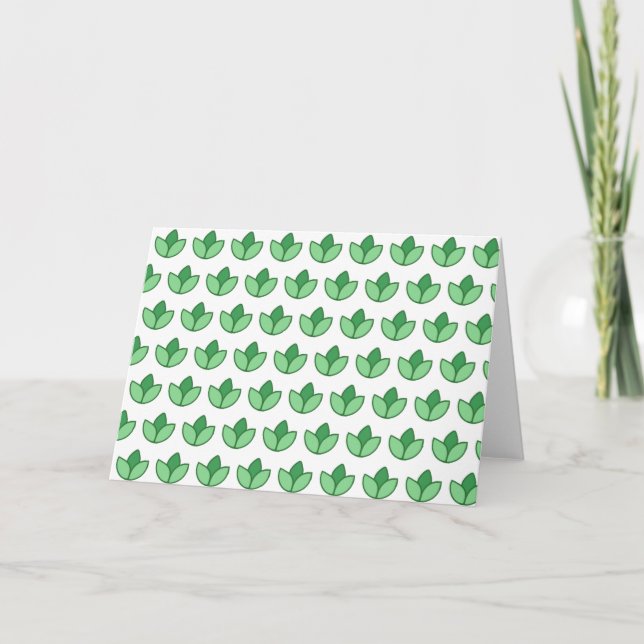 Customizable Green Leaves Card (Front)