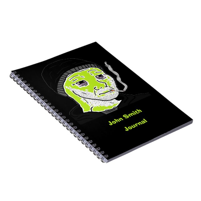 Customizable Green Martian Doomer Spiral Bound Notebook (Right Side)