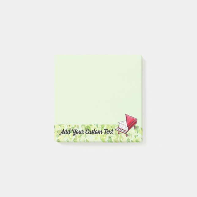 Customizable Green Splatter & Pencil Sketches Lime Post-it Notes (Front)