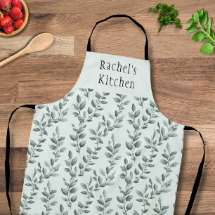 Customizable Greenery Botanical Pattern  Apron