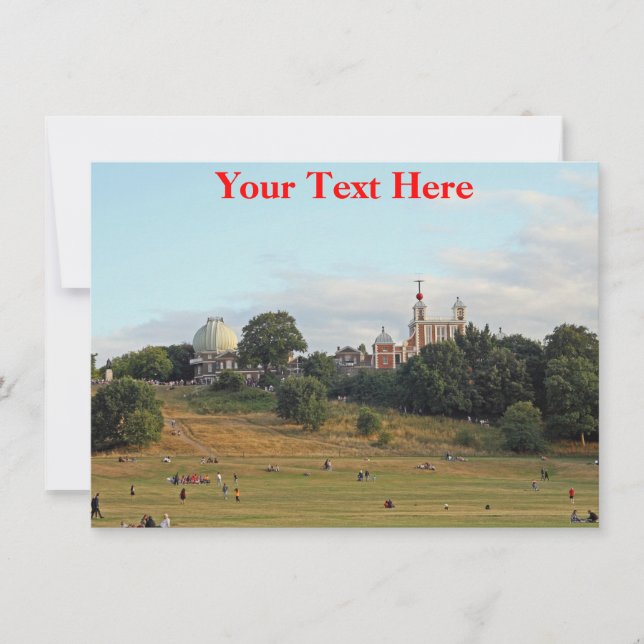 Customizable Greenwich Park, London Card (Front)