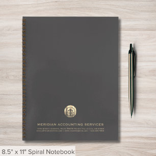 Customizable Grey Gold Professional Notebook