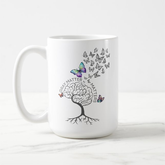 Customizable Grey Matter Matters (Tree of Life) Coffee Mug (Left)