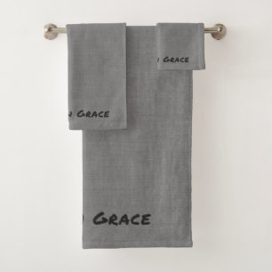 Customizable Grey Towel Set