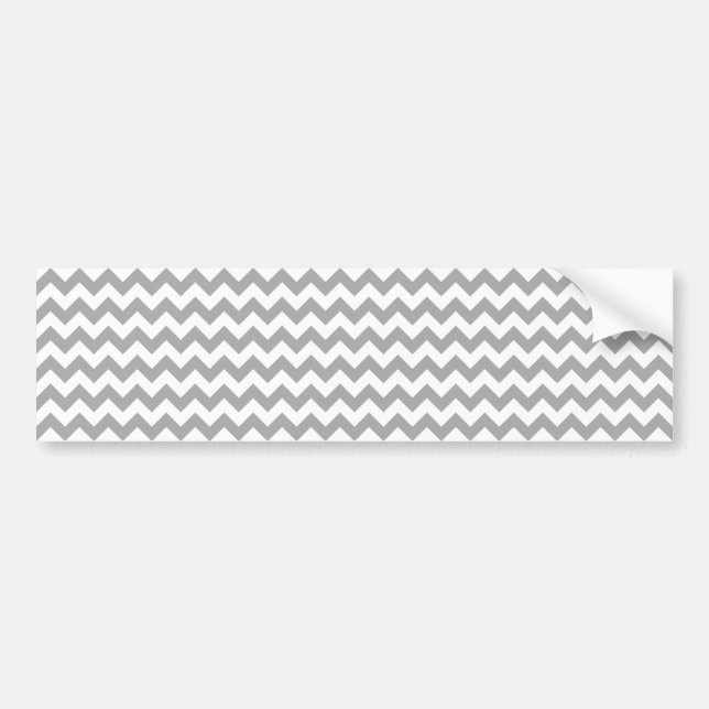 Customizable Grey Zigzag Pattern Bumper Sticker (Front)
