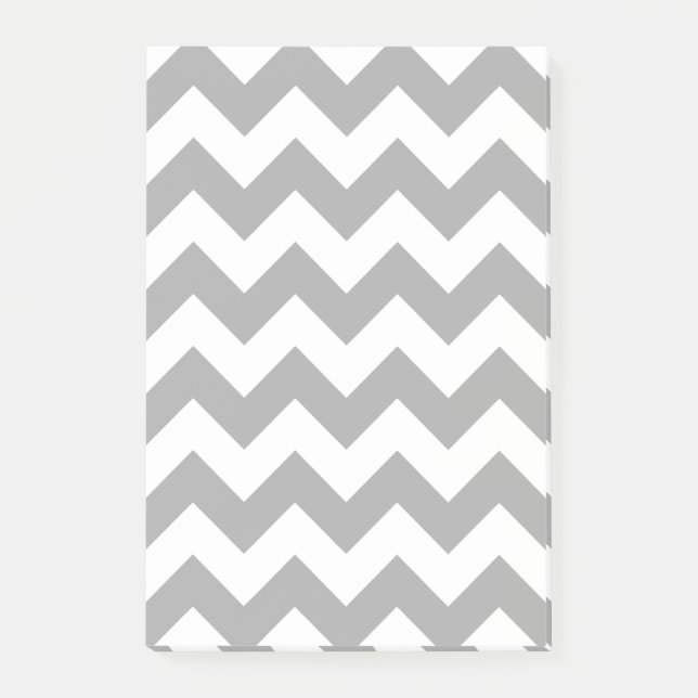 Customizable Grey Zigzag Pattern Post-it Notes (Front)