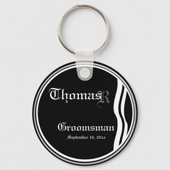 Customizable Groomsman Keepsake Keychain (Front)