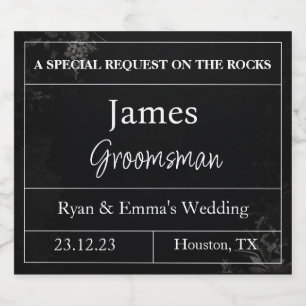 Customizable Groomsmen Proposal Whiskey  Liquor Bottle Label