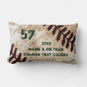 Customizable Grunge Baseball Gifts for Players Lumbar Pillow