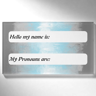 Customizable Grungy Glitchy Demiboy Pride Flag    Name Tag