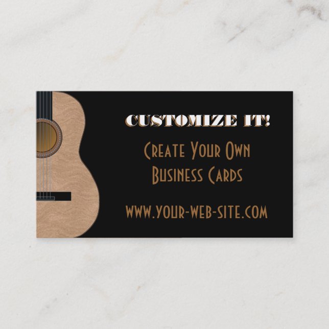 Customizable Guitar Music Business Card (Front)
