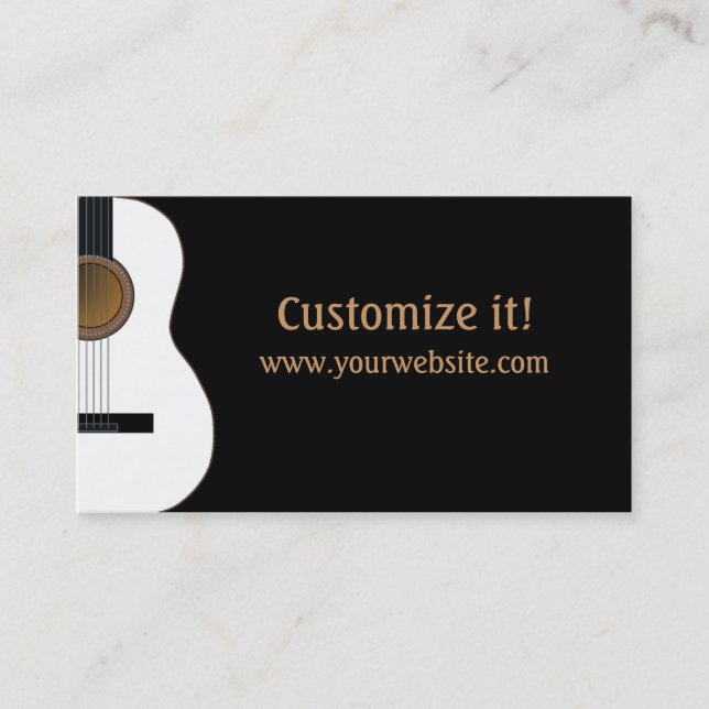 Customizable Guitar Music Business Card (Front)