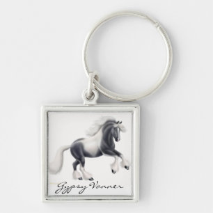 Customizable Gypsy Vanner Cob Horse Keychain