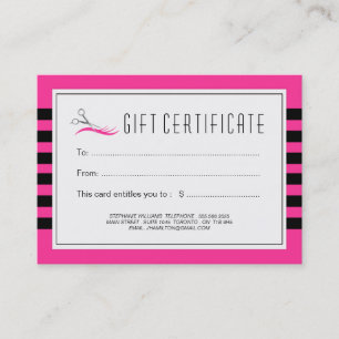 Customizable Hair Salon Gift Certificate