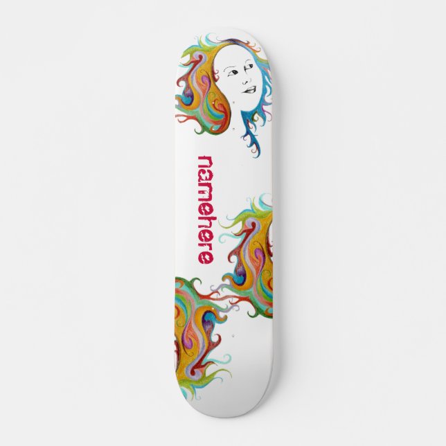 Customizable: Hair style Skateboard (Front)