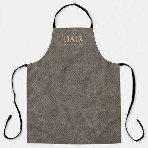 Customizable Hair Stylist Sophisticated Taupe Text Apron
