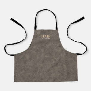 Customizable Hair Stylist Sophisticated Taupe Text Apron