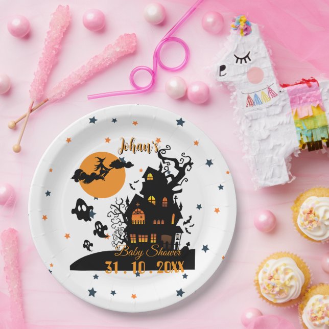 Customizable Halloween Baby Shower Plates (Party)