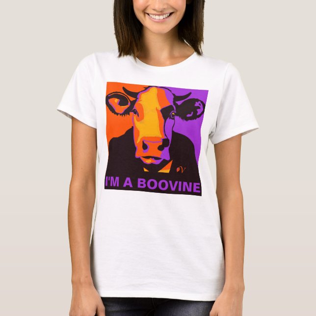 Customizable! Halloween Boovine Pop Art Cow Tshirt (Front)