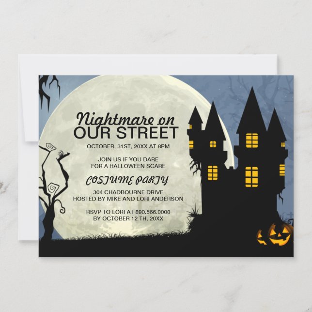 Customizable Halloween Costume Party Invitation (Front)