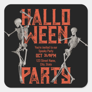 Customizable Halloween Dance Party Square Sticker