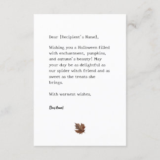 Customizable Halloween Enclosure Card