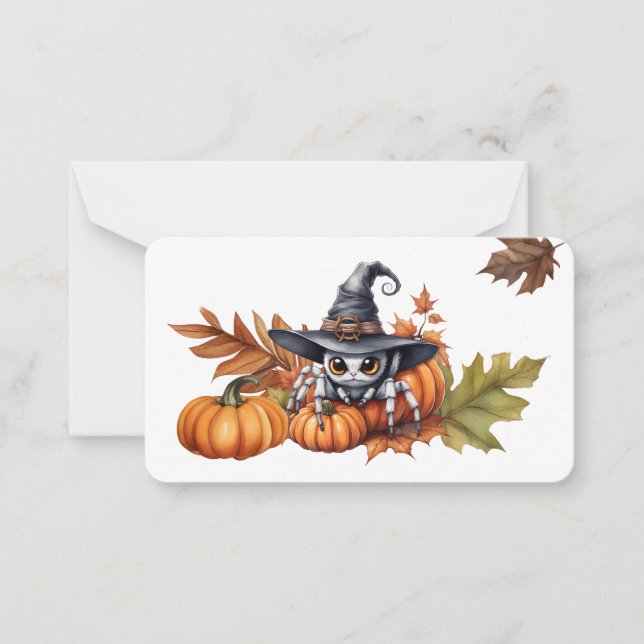 Customizable Halloween Flat Note Card (Front)