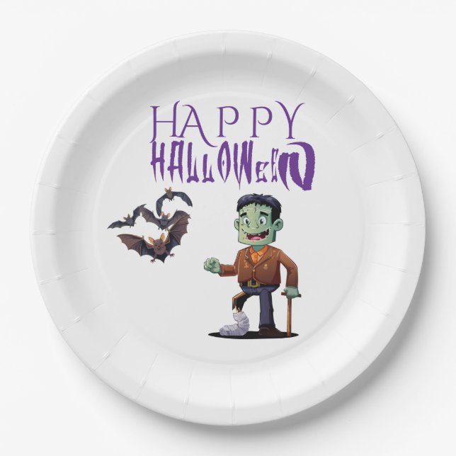 Customizable Halloween Fun  Paper Plate (Front)