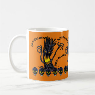 Customizable Halloween ghostly tree trunk skull Coffee Mug