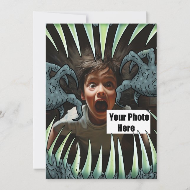 Customizable Halloween Monster Mouth Invitation (Front)