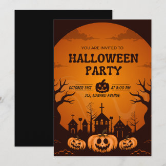 Customizable Halloween party Invitation Card