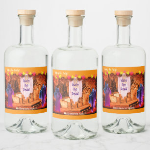 Customizable Halloween Party 'Wake the Dead'  Liquor Bottle Label