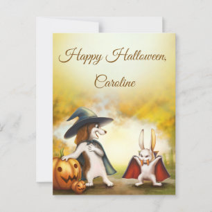 Customizable Halloween Postcard Vintage Style