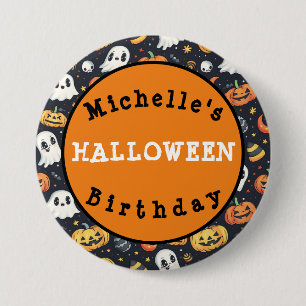 Customizable Halloween Pumpkin & Ghost Button